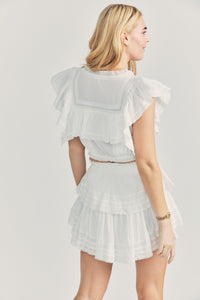 Ruffle Mini Skirt - Antique White