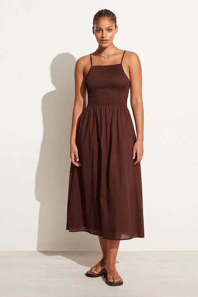 Nolie Midi Dress - Chocolate