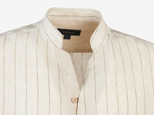 Fish Tail Shirt Linen Henley Shirt - Neutral