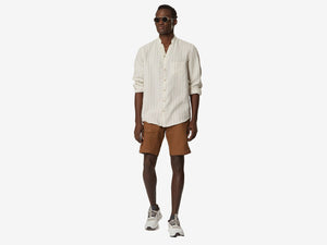 Fish Tail Shirt Linen Henley Shirt - Neutral