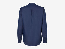 Load image into Gallery viewer, Fish Tail Shirt Cotton and Hemp Denim Henley Shirt - Mid Blue
