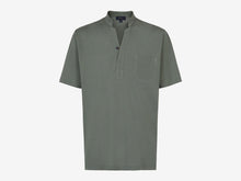 Load image into Gallery viewer, Fish Tail Short Cotton Piqué Short Sleeve Henley Shirt - Sage Green
