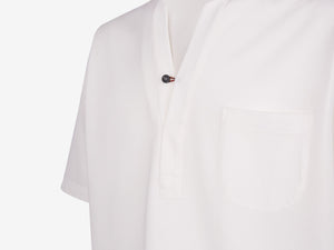 Fish Tail Short Cotton Shirt - White