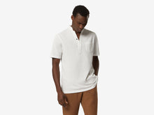 Load image into Gallery viewer, Fish Tail Short Cotton Piqué Short Sleeve Henley Shirt - White
