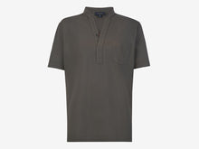 Load image into Gallery viewer, Fish Tail Short Cotton Piqué Short Sleeve Henley Shirt - Graphite
