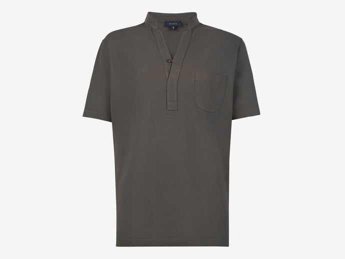 Fish Tail Short Cotton Shirt - Graphite
