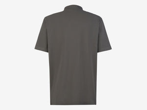 Fish Tail Short Cotton Piqué Short Sleeve Henley Shirt - Graphite