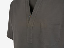 Load image into Gallery viewer, Fish Tail Short Cotton Piqué Short Sleeve Henley Shirt - Graphite
