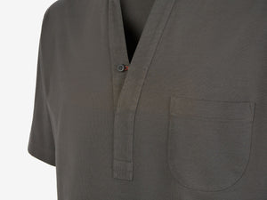 Fish Tail Short Cotton Shirt - Graphite
