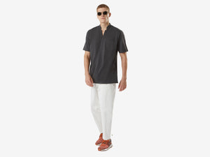 Fish Tail Short Cotton Shirt - Graphite