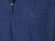 Load image into Gallery viewer, Fish Tail Short Cotton Piqué Short Sleeve Henley Shirt - Mid Blue
