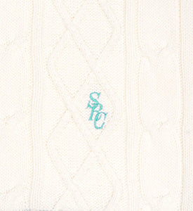 SRC Cableknit Vest - Off White/Caribbean