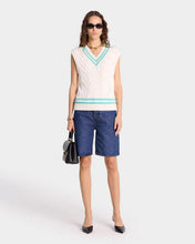 Load image into Gallery viewer, SRC Cableknit Vest - Off White/Caribbean
