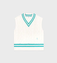 Load image into Gallery viewer, SRC Cableknit Vest - Off White/Caribbean
