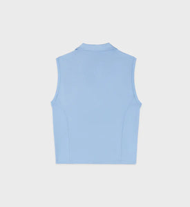 SRC Sports Polo Vest Sky Blue/White