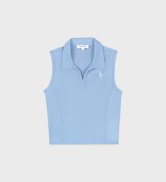 SRC Sports Polo Vest Sky Blue/White