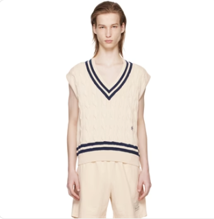 SRC Cableknit Vest - Cream/Navy