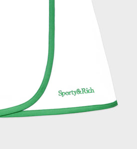 Serif Logo Embroidered Wrap Skirt - White/Verde