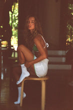 Load image into Gallery viewer, Serif Logo Embroidered Wrap Skirt - White/Verde
