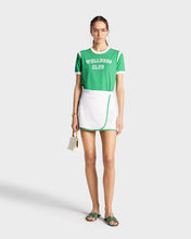 Load image into Gallery viewer, Serif Logo Embroidered Wrap Skirt - White/Verde
