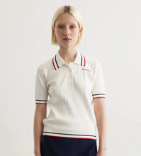Load image into Gallery viewer, Serif Logo Mila Polo Short Sleeves - White
