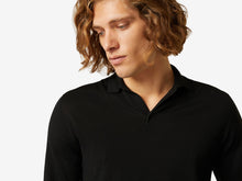 Load image into Gallery viewer, Lasca Super Fine Virgin Wool Polo Sweater - Caviar
