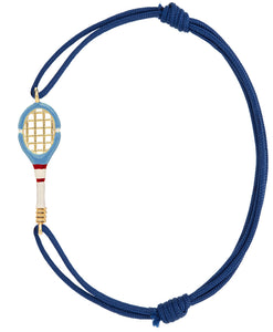 Tennis Enamel Cord Bracelet - Sky Blue/Coconut White/Eco Deep Blue