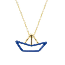 Load image into Gallery viewer, Barquito Enamel Necklace - Electric Blue
