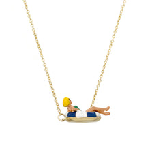 Load image into Gallery viewer, Flotadora Necklace - El.Blue/ Snow White/Mint Green
