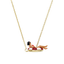 Load image into Gallery viewer, Flotadora Necklace - Burgundy/Snow White/Bubble Gum
