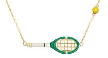 Load image into Gallery viewer, Tennis Pelota Enamel Necklace - Pistacchio Green

