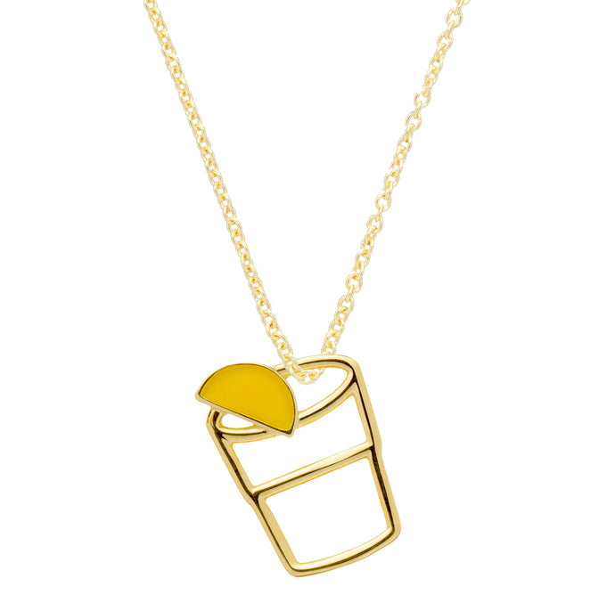 Tequila Enamel Necklace - Yellow Lemon