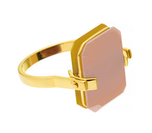 Load image into Gallery viewer, Sandwich Deco Ring Op.Rosa+Gg - Yellow Gold
