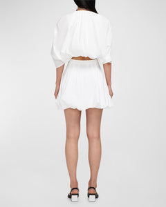 Florentina Bubble Mini Dress - White