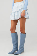Load image into Gallery viewer, Ruffle Mini Skirt - Horizon Blue Hand Dye
