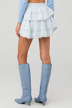 Load image into Gallery viewer, Ruffle Mini Skirt - Horizon Blue Hand Dye
