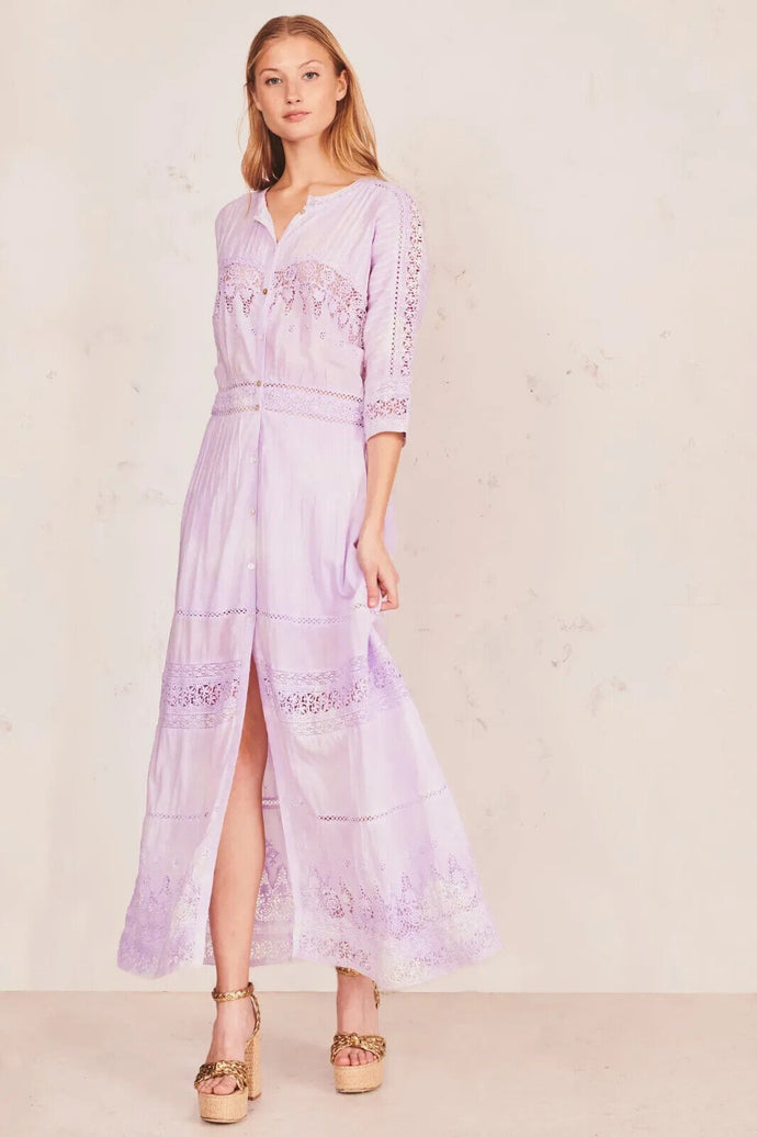 Beth Dress - Violet Splash Hand Dye