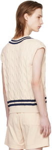 SRC Cableknit Vest - Cream/Navy