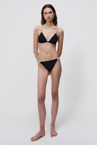 Brighton Diamante Strap Bikini Top - Black
