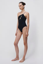 Load image into Gallery viewer, Saint Diamante One Shoulder Cut Out Swimsuit - Black
