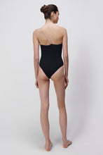 Load image into Gallery viewer, Saint Diamante One Shoulder Cut Out Swimsuit - Black
