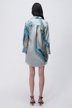 Load image into Gallery viewer, Roma Marble Printed Satin Draped Front Mini Dress - Laguna Marble Print
