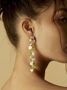 Pearl Petals Peridot Earrings