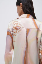 Load image into Gallery viewer, Roma Marble Printed Satin Draped Front Mini Dress - Seafoam Marble Print
