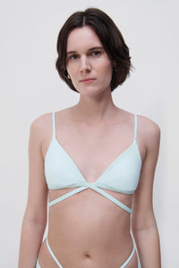 Emmalyn Solid Swimwear Strappy Bikini Bottom - Seafoam