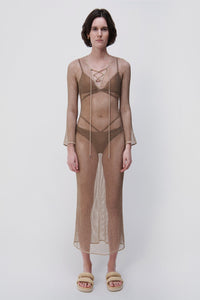Tate Crystal Mesh Cover Up - Bronze