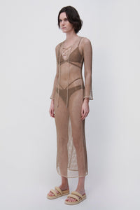Tate Crystal Mesh Cover Up - Bronze