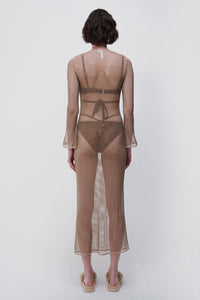 Tate Crystal Mesh Cover Up - Bronze