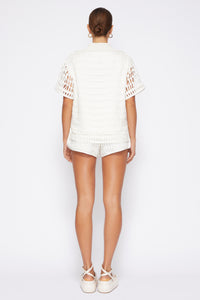 Rossi Cotton Mesh Short-sleeved Polo - Natural
