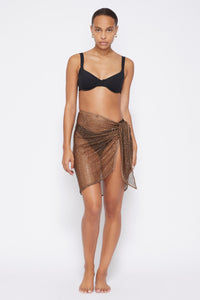 Doris Crystal Mesh Cover-Ups Sarong Mini Skirt - Caraway